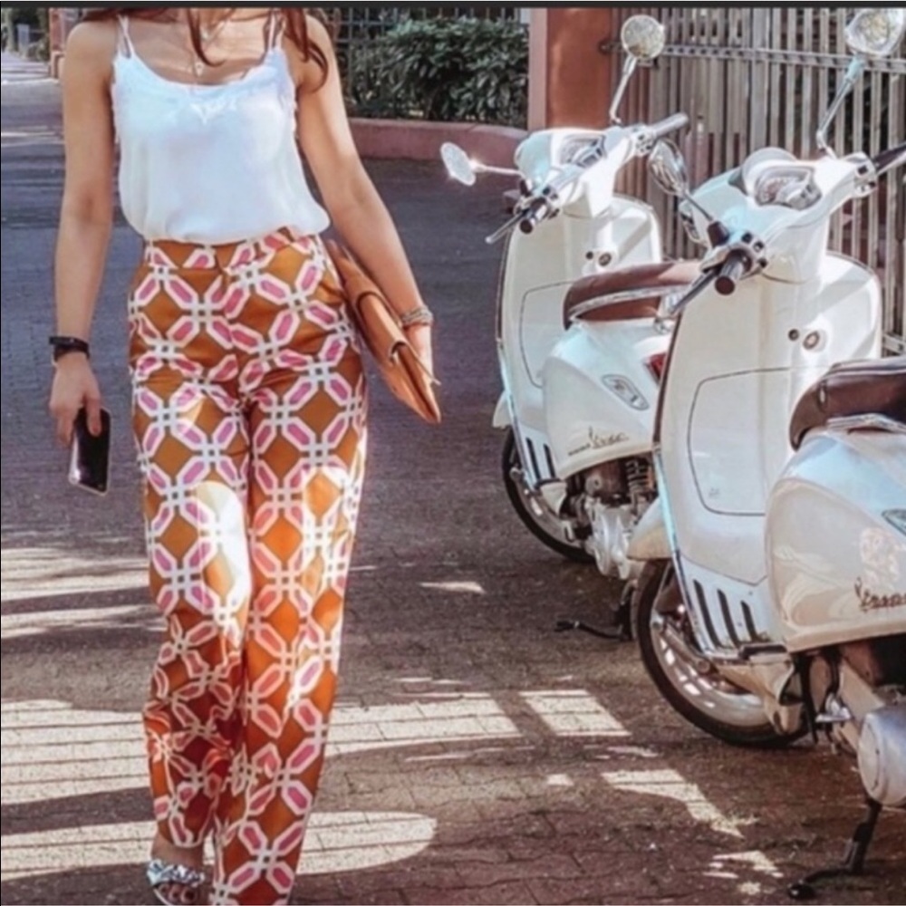 Zara printed pajama style pants